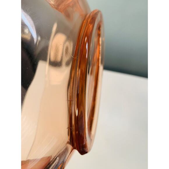 Fostoria Fairfax Pink Rose Depression Glass Vintage Oval Bowl w/ Candle Holder - Picture 12 of 13